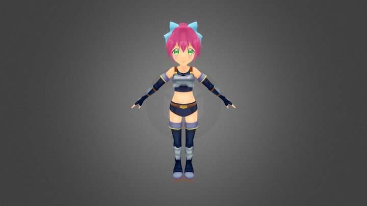 Lowpolygon Girl:Maya Class:Job Training 3D Model