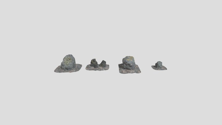 Collection of boulders, hand-sculpted rock props 3D Model