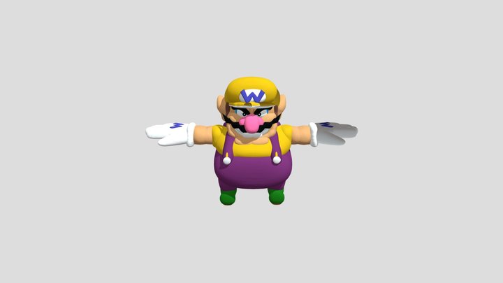 Wario model I made in Paint 3D months ago