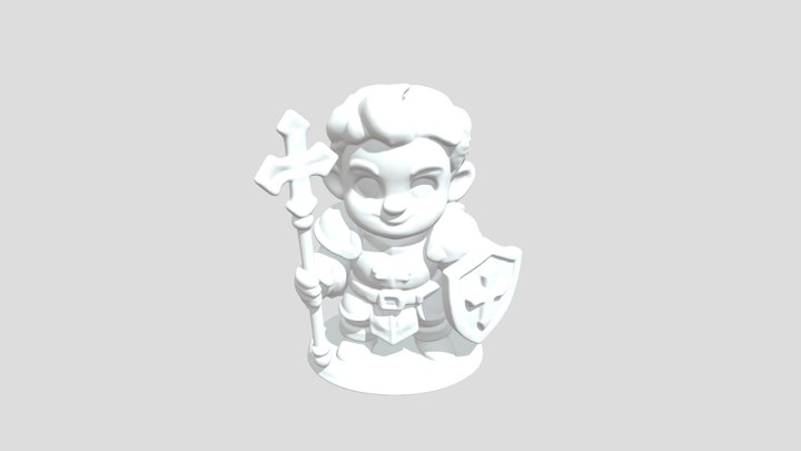 Human Cleric DnD character 3D printable model 3D Model