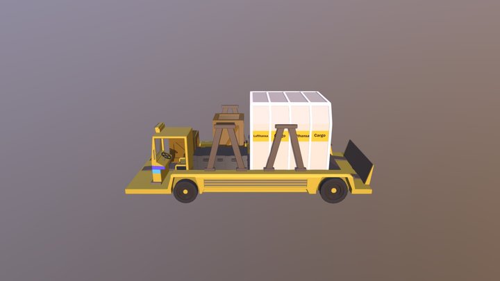 Stylized Airport Cargo transport Vehicle 3D Model