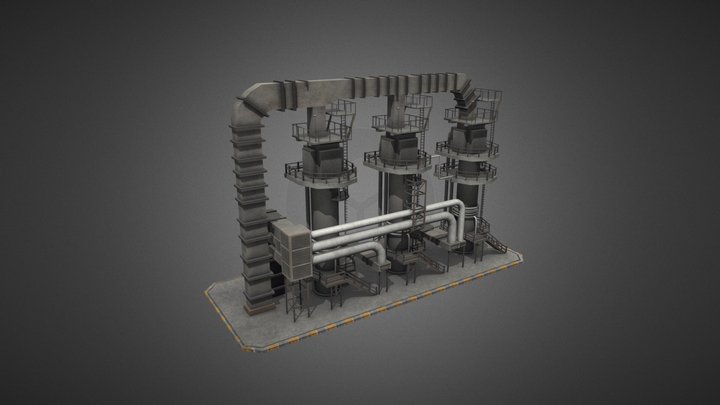 Oil Refinery 12 3D Model