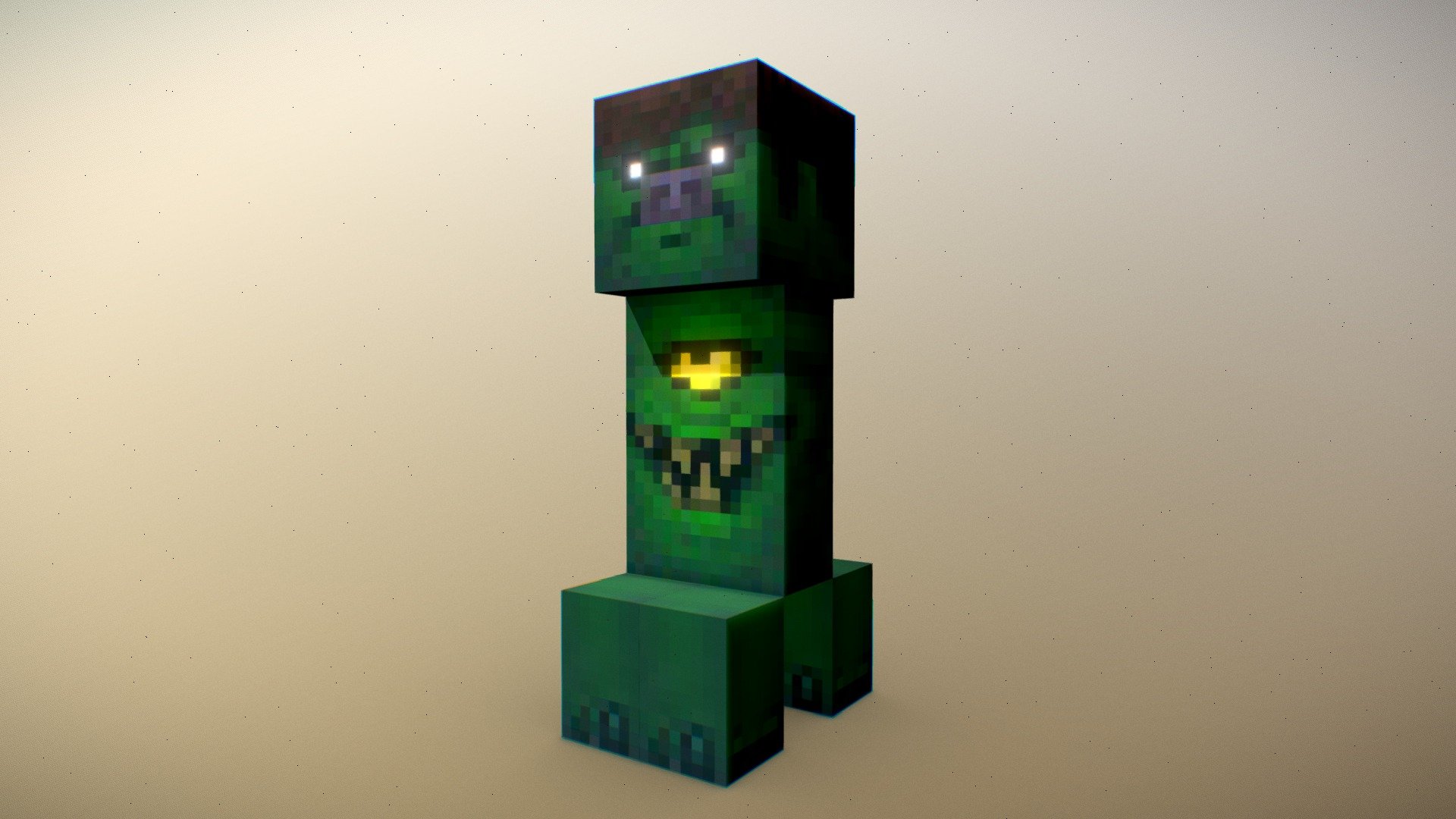 3D model Minecraft Creeper VR / AR / low-poly