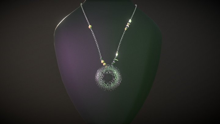 Voronoi Pattern Necklace 3D Model