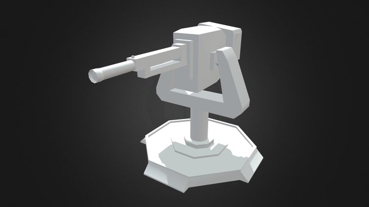 [Old] Low Poly Turret 3D Model