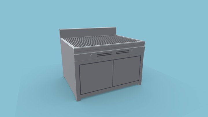 Low poly commercial grill 3D Model
