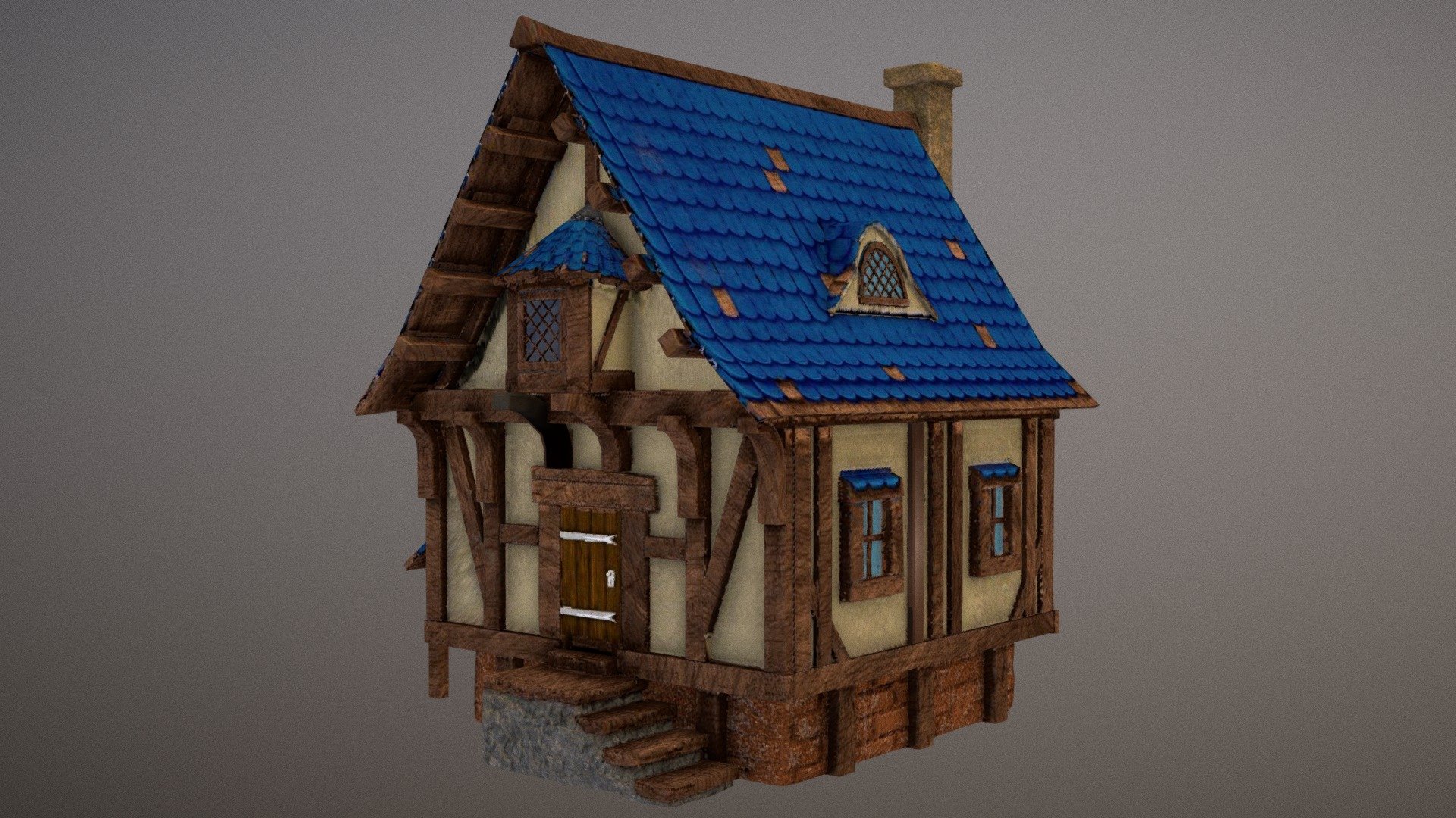 Cottage house Download Free 3D model by Paulina (Byakko