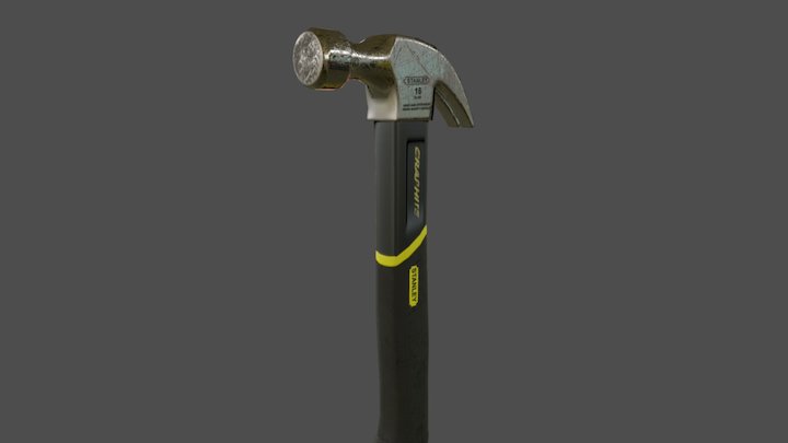 low poly hammer 3D Model