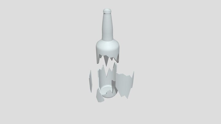 Broken Bottle 2 3D Model
