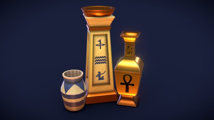 Pyramid Props Set - Toutenruban 3D Model