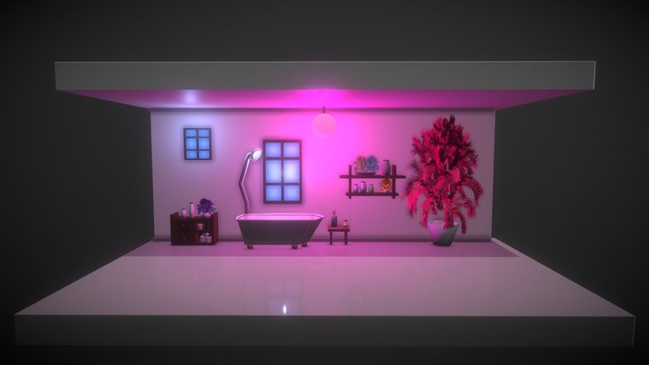 Neon Bathroom 3D Model