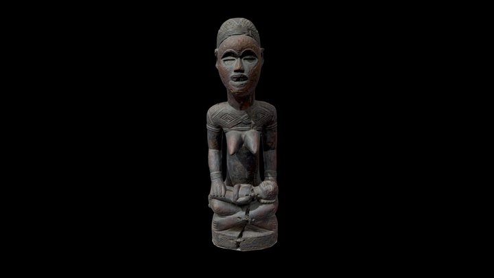 afrikanische Mutter-Kind Figur 3D Model