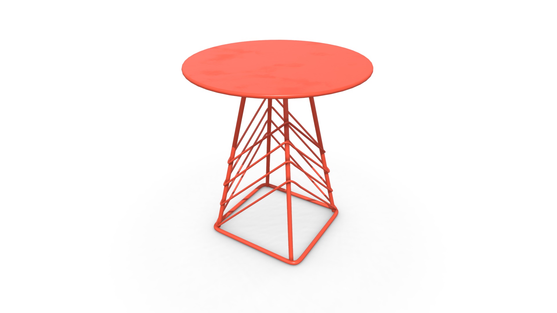 3D model Tega Garden Bistro Table, Red - This is a 3D model of the Tega Garden Bistro Table, Red. The 3D model is about a red and white chair.