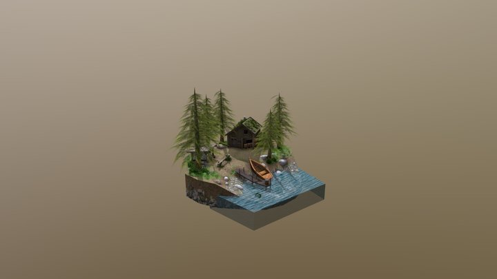 1DAE04_3D1_Diorama_Forest Loner 3D Model