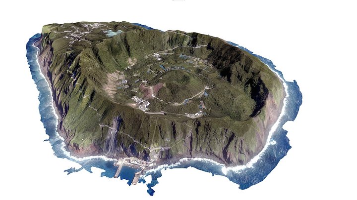 青ヶ島 3D地形図 - 3D model of Aogashima Island 3D Model