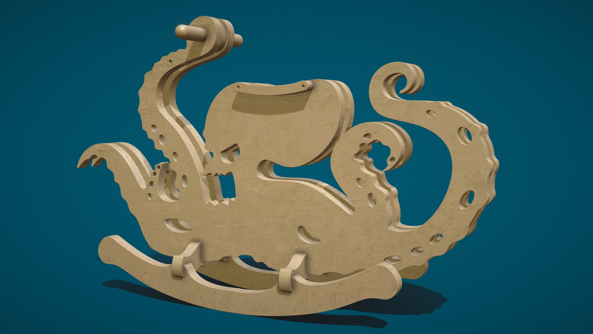3D model Dondolo – Rocking chair (Octopus) – C. Bolimond - This is a 3D model of the Dondolo - Rocking chair (Octopus) - C. Bolimond. The 3D model is about a close-up of a fish.