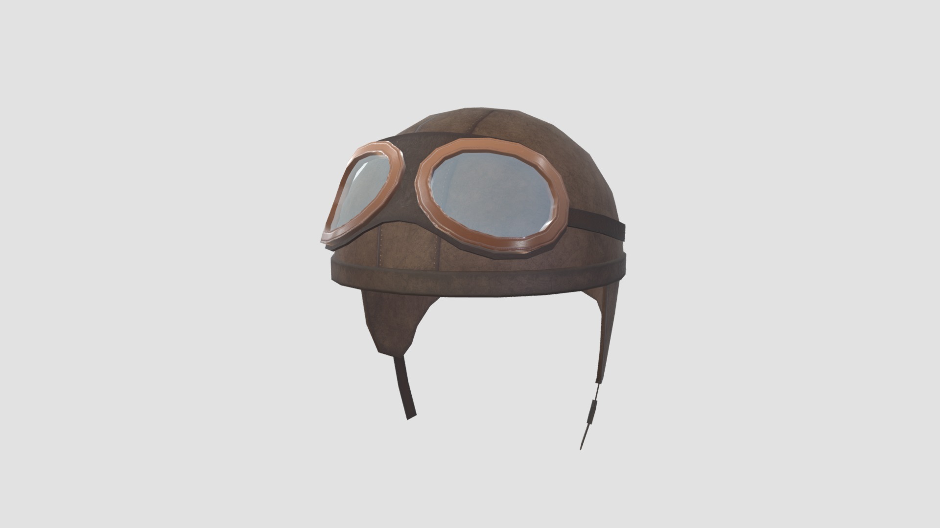 3D model Vintage Motorcycle Helmet - This is a 3D model of the Vintage Motorcycle Helmet. The 3D model is about a black chair with a wooden seat.