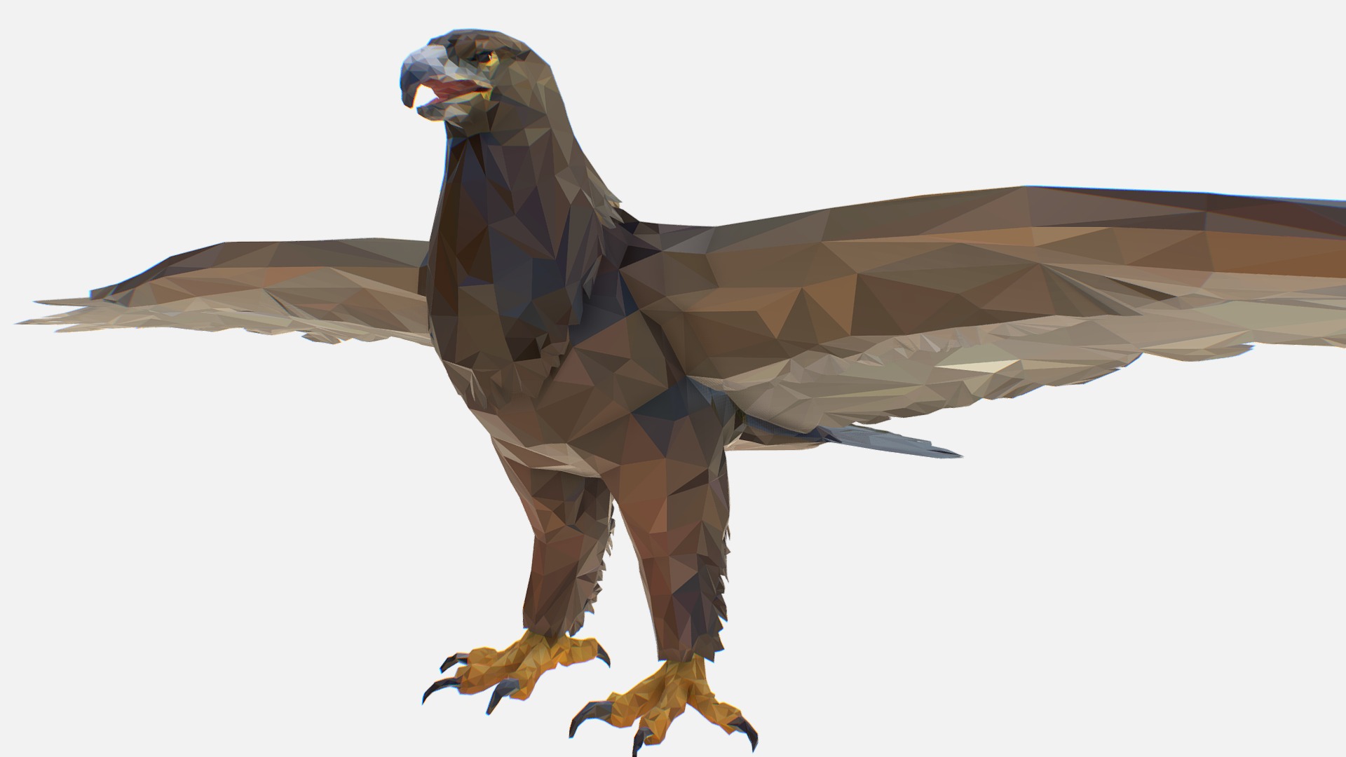 3D model low polygon art Eagle - This is a 3D model of the low polygon art Eagle. The 3D model is about a brown and white bird.