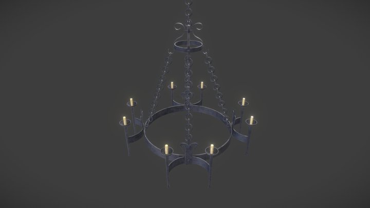 Gothic chandelier 3D Model