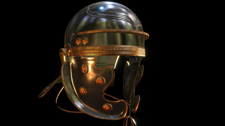Roman Helmet Imperial Gallic D 3D Model