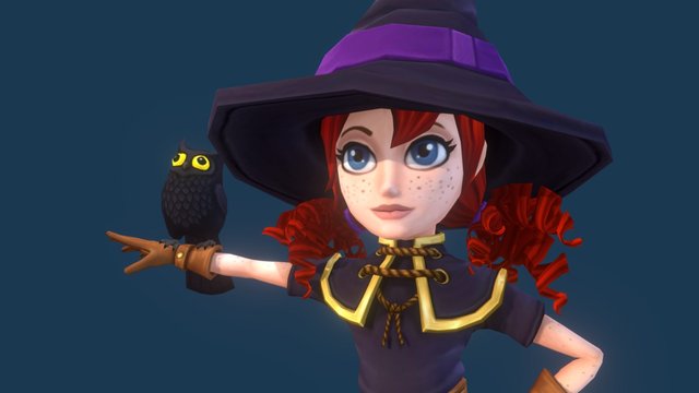 Cute Witch 3D Model