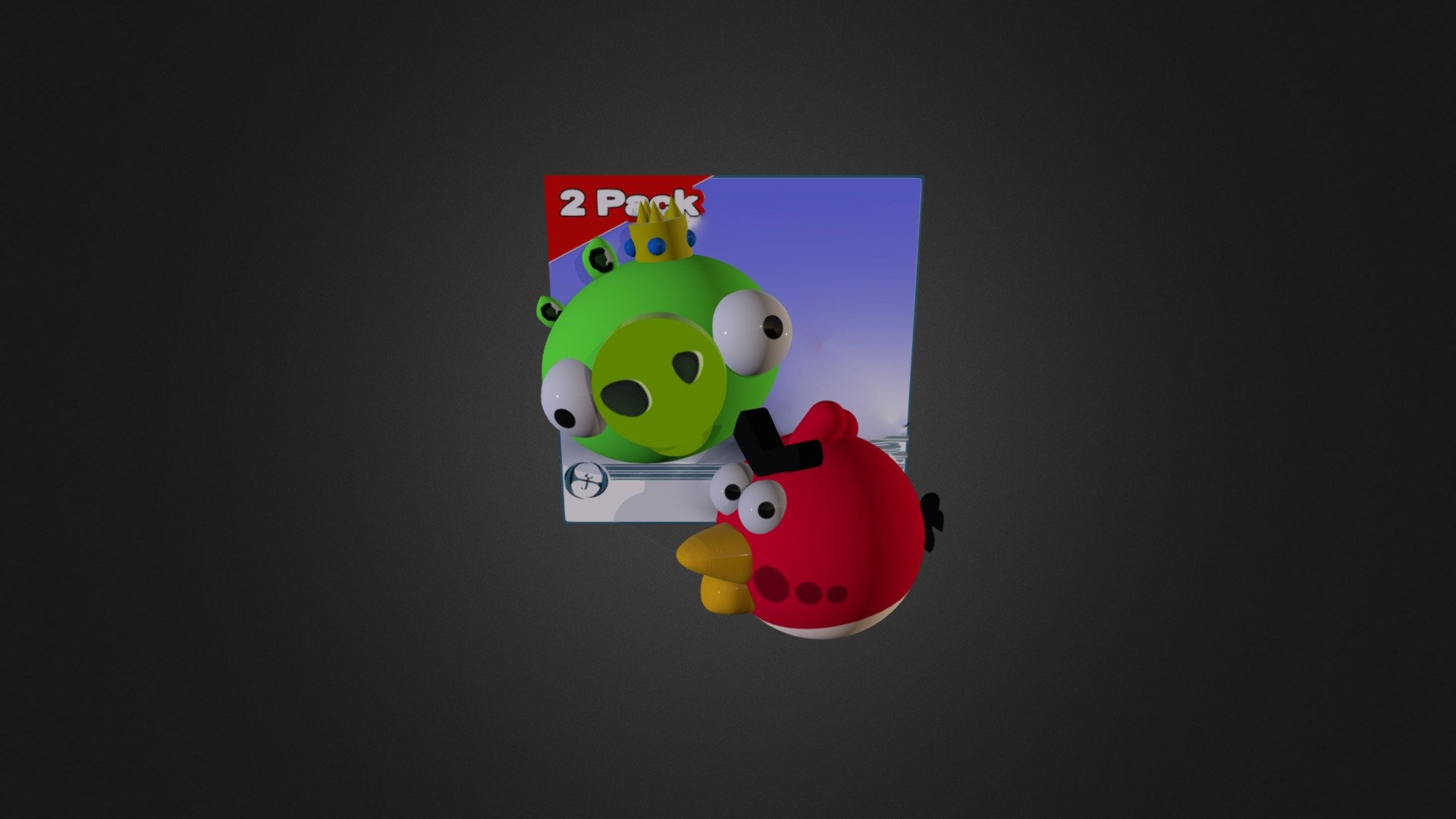 2 pack angry birds pig king and red
