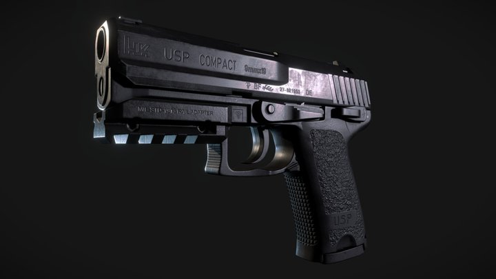 USP9C - Game ready Asset 3D Model