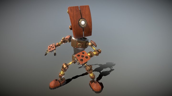 3D Coat test Steam Punk Robot 3D Model