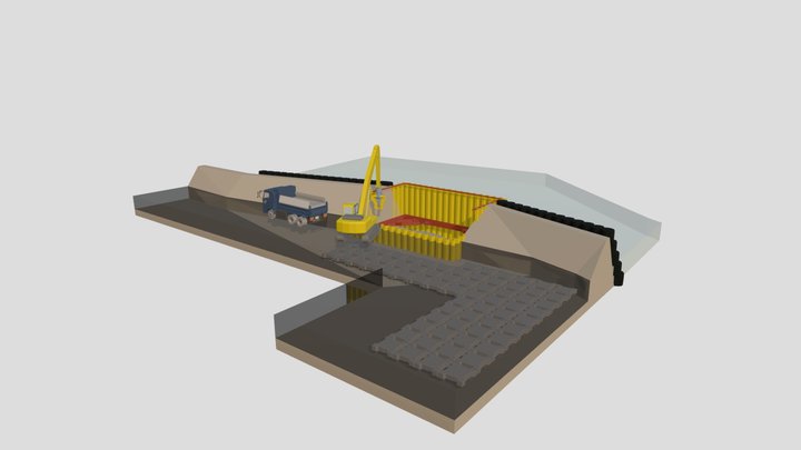 青海川橋架替下部撤去工事_10月時点 3D Model
