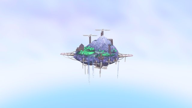 Flying Island 3D Model