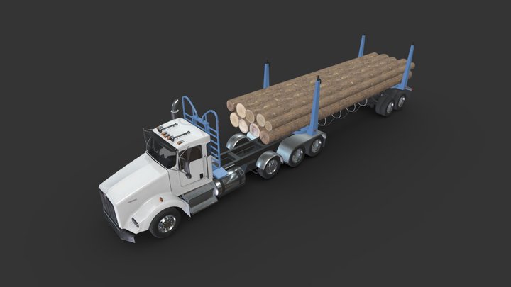 Kenworth T800 Log Truck 3D Model
