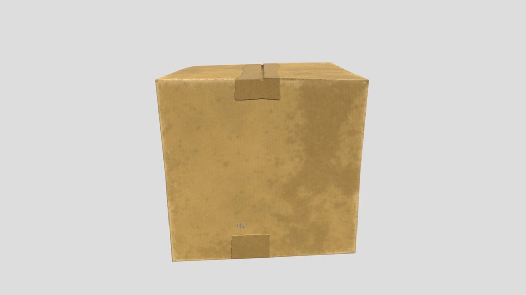 Dirty Square Cardboard Box Closed