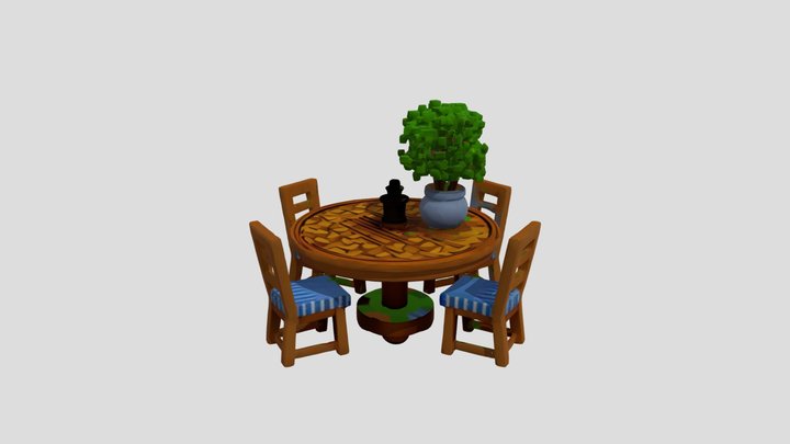 Round_table_textured_mesh 3D Model