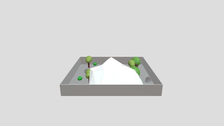 Low Poly Game Map 3D Model