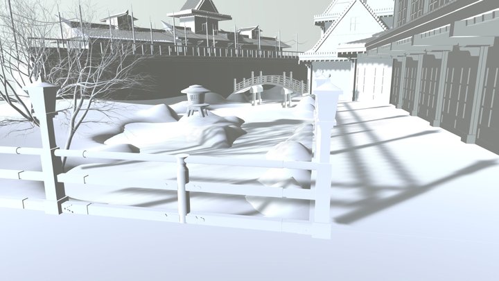 Cenário SF Japão Final Sem Árvores 3D Model