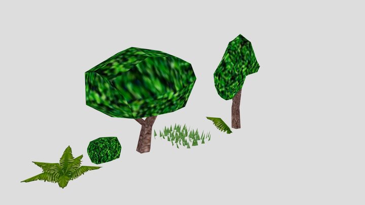 Nature Pack Ps1 - Half Life style 3D Model