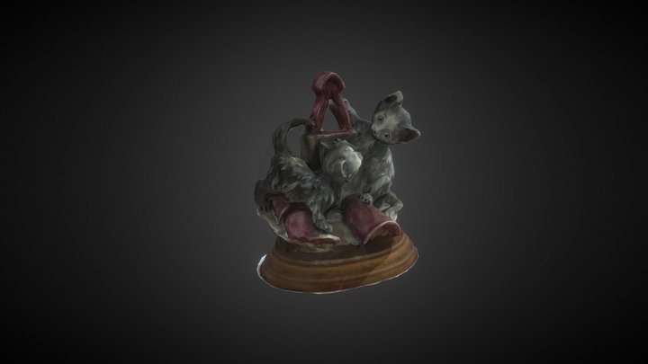 Kittens In Statue 3D Model