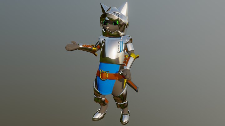 Knight of Purr 3D Model