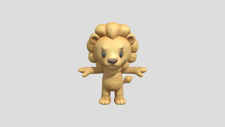 Lion Cuddle 3D Model