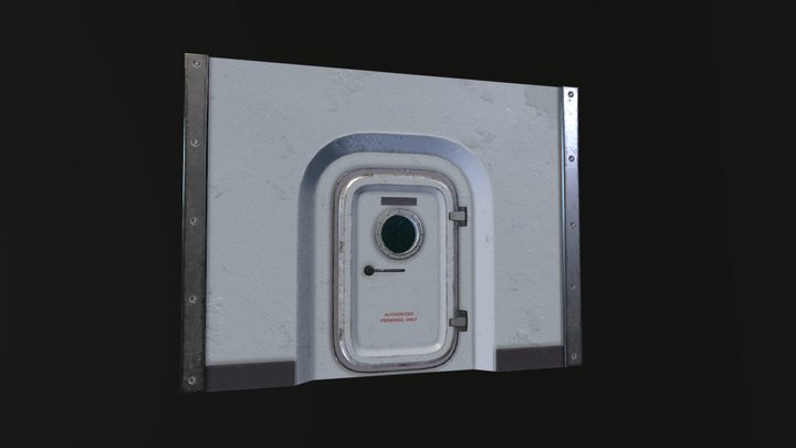 Ship wall with a door 3D Model