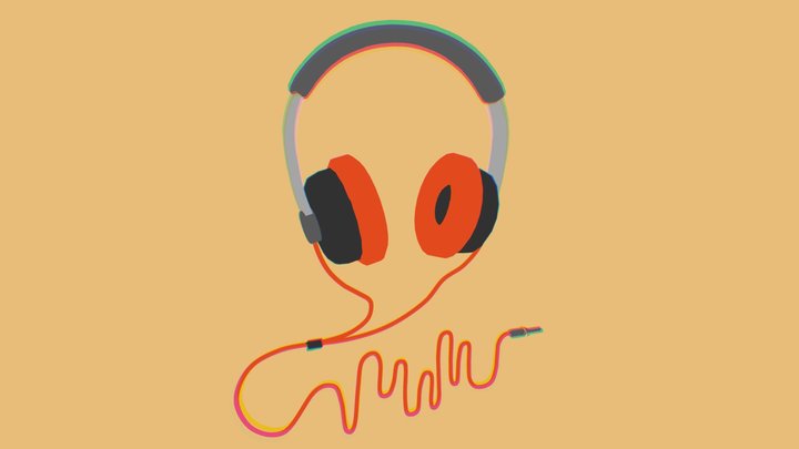 Headphone Textured 3D Model