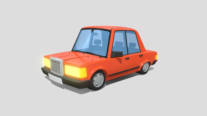 Low-poly cartoon style car 01 3D Model