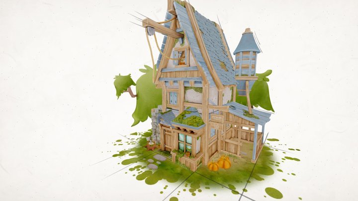 Medieval House Stylized 3D Model