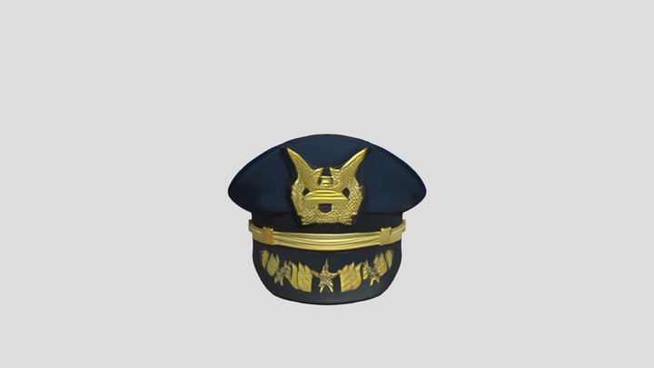 Indonesian Air Force officer cap 3D Model