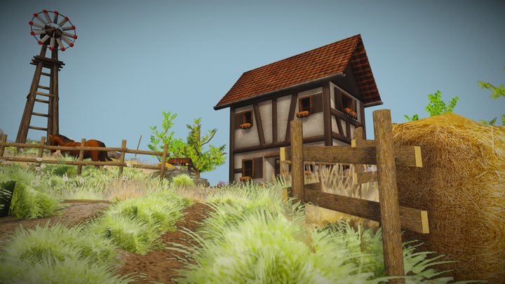 DAE Diorama retake – Small farm 3D Model