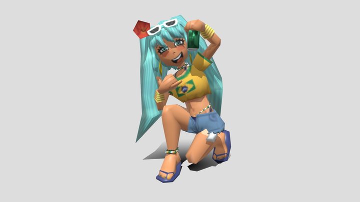 Brazilian Miku (Low Poly) 3D Model