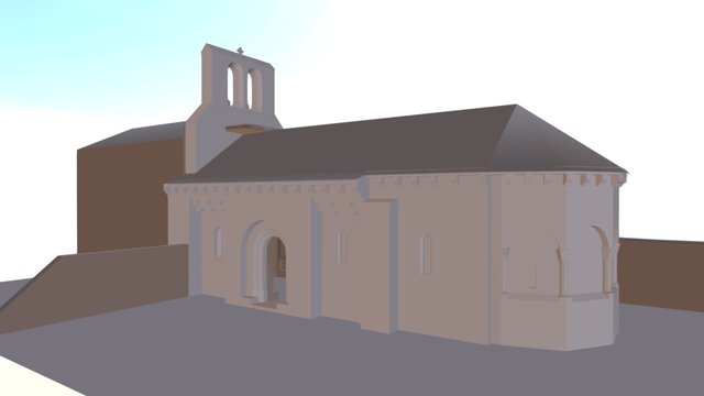 Église Romane de la Rouvière (Lozère) 3D Model
