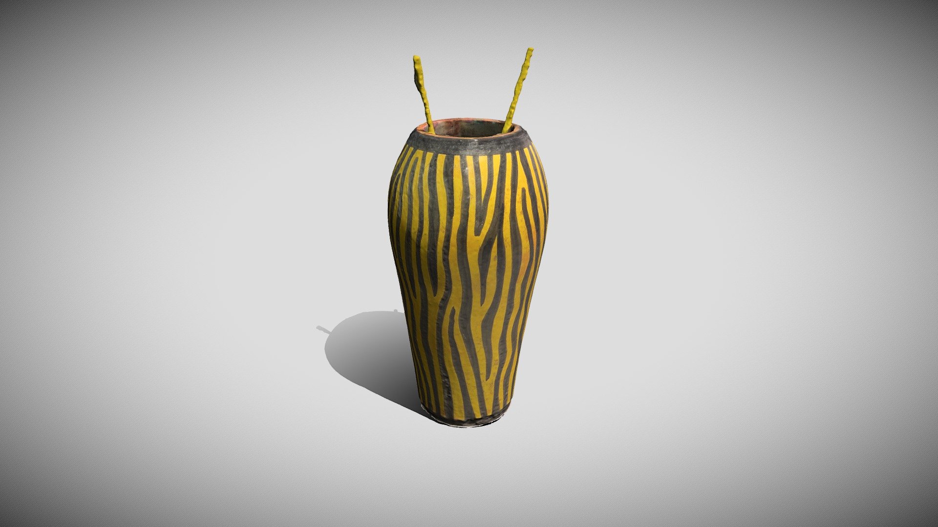 Black and Yellow Striped Vase - Jaleels Room