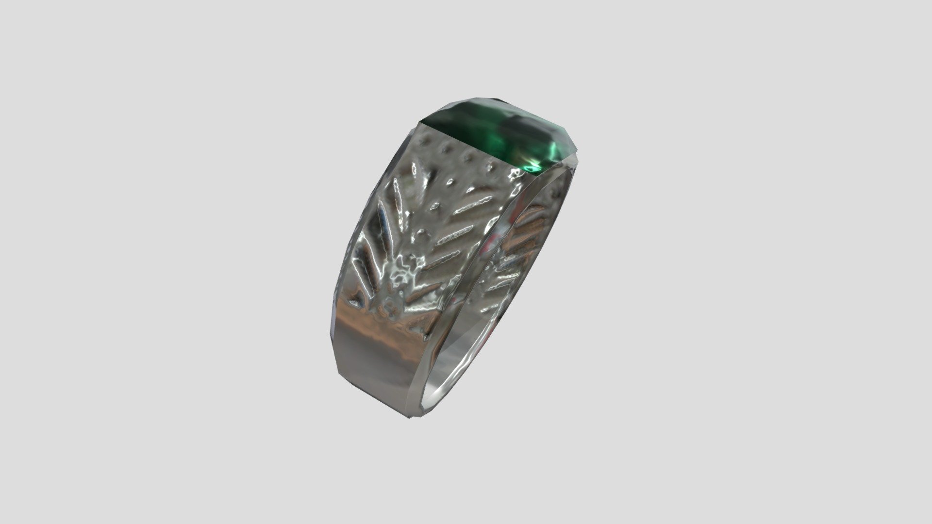 SILVER RING (GREEN)
