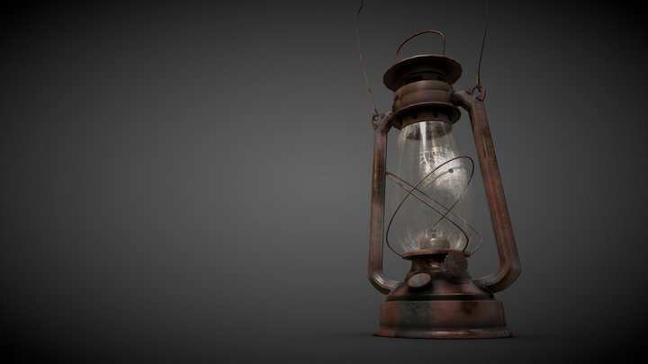 Old Oil Lamp 3D Model